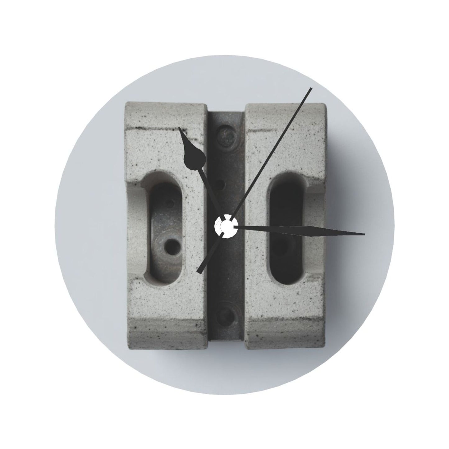 25cm Industrial Concrete Block Wall Clock|Minimalist Silent Round Wall Clock with Raw Texture Design