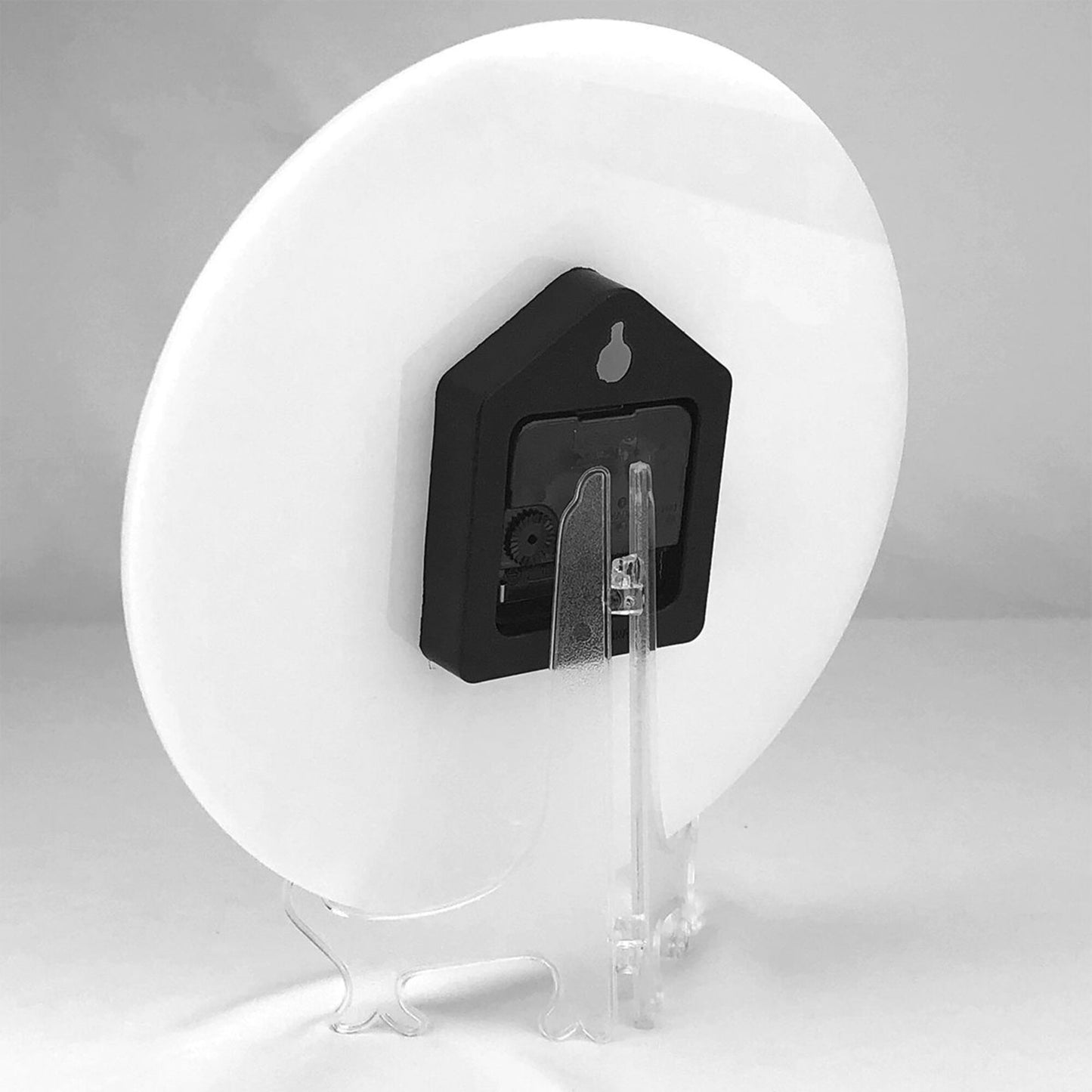 25cm Gray Wall Clock with Heart Balloon and Running Man | Modern Graffiti Art Silent Timepiece