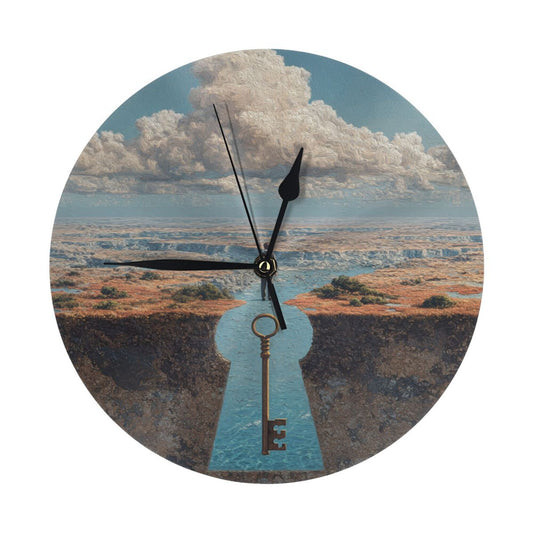 25cm Surreal Wall Clock|Key to the Unknown|Landscape Portal Art Clock