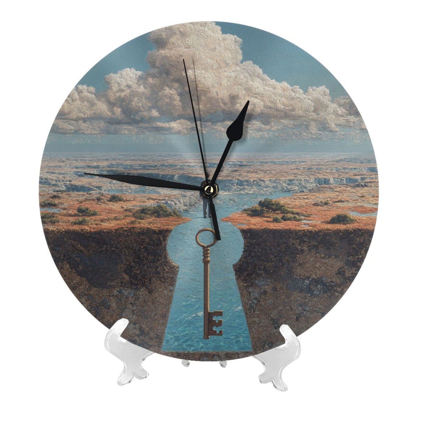 25cm Surreal Wall Clock|Key to the Unknown|Landscape Portal Art Clock