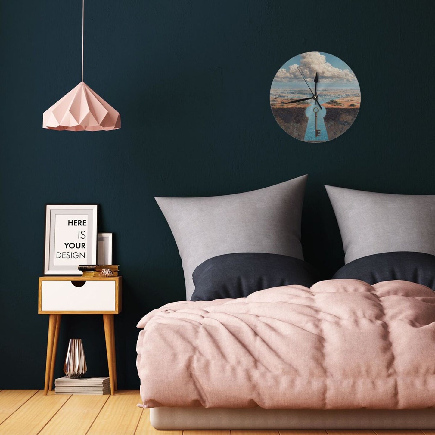 25cm Surreal Wall Clock|Key to the Unknown|Landscape Portal Art Clock