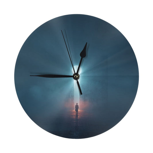 25cm Portal to Light Art Clock|Surreal Silence and Awakening|Minimalist Silent Wall Clock