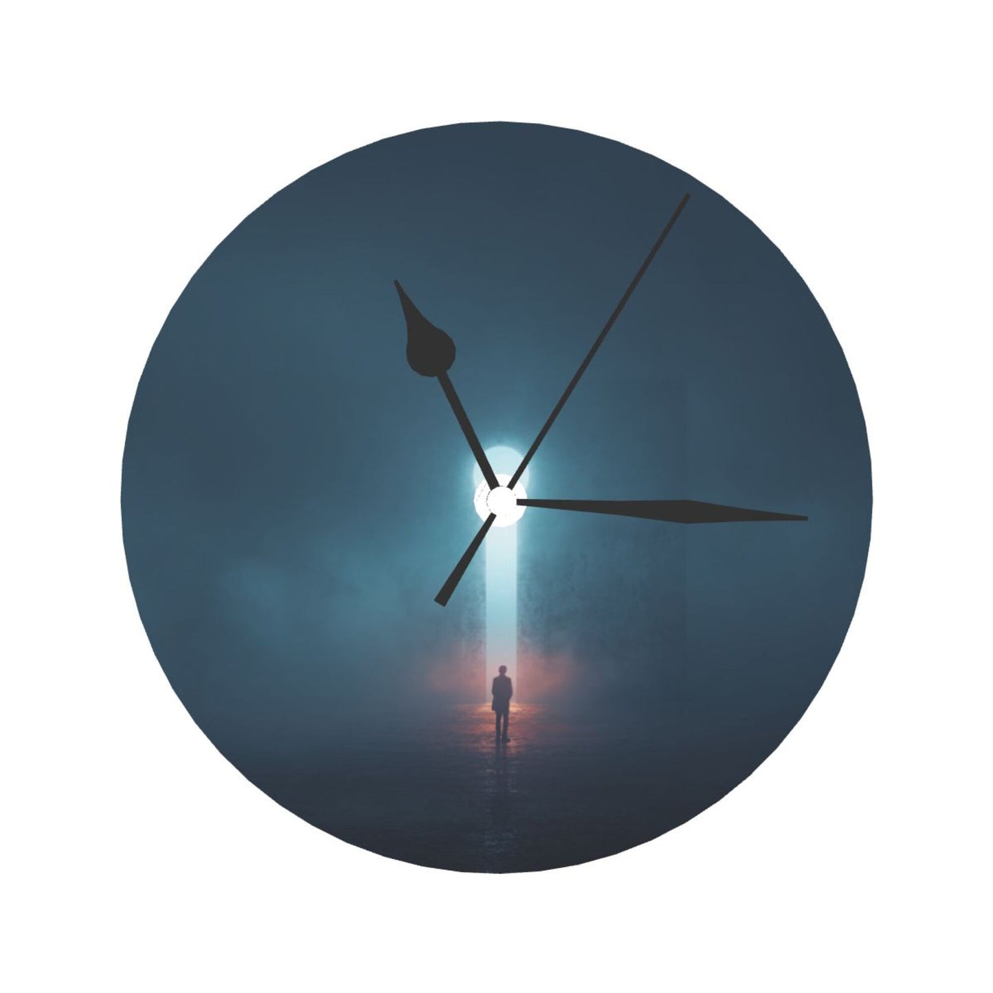 25cm Portal to Light Art Clock|Surreal Silence and Awakening|Minimalist Silent Wall Clock