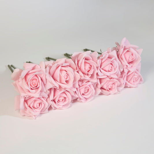 10pcs Artificial Rose Flower Heads｜Soft Fabric Bloom without Stems｜Realistic Handmade Roses for Wedding Decor, DIY Crafts, Home Styling, and Floral Projects